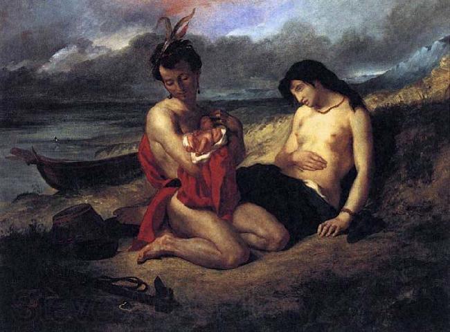 Delacroix Auguste The Natchez France oil painting art